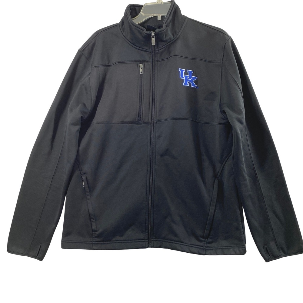 University of Kentucky Jacket Men Large Wildcats Softshell Full Zip Black Sports